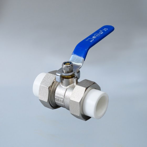 PP-R double union copper ball valve